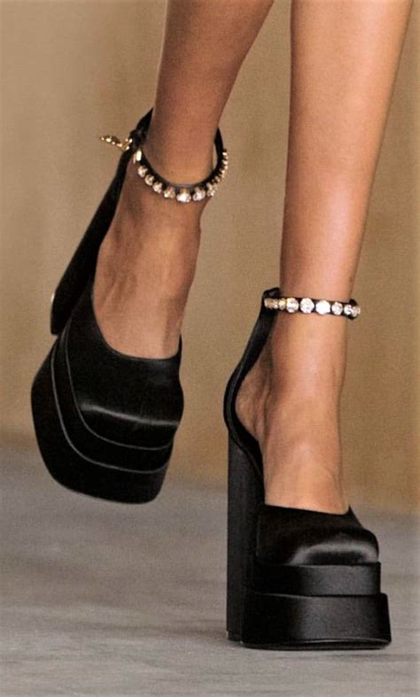 white versace shoes oufit|versace chunky heels.